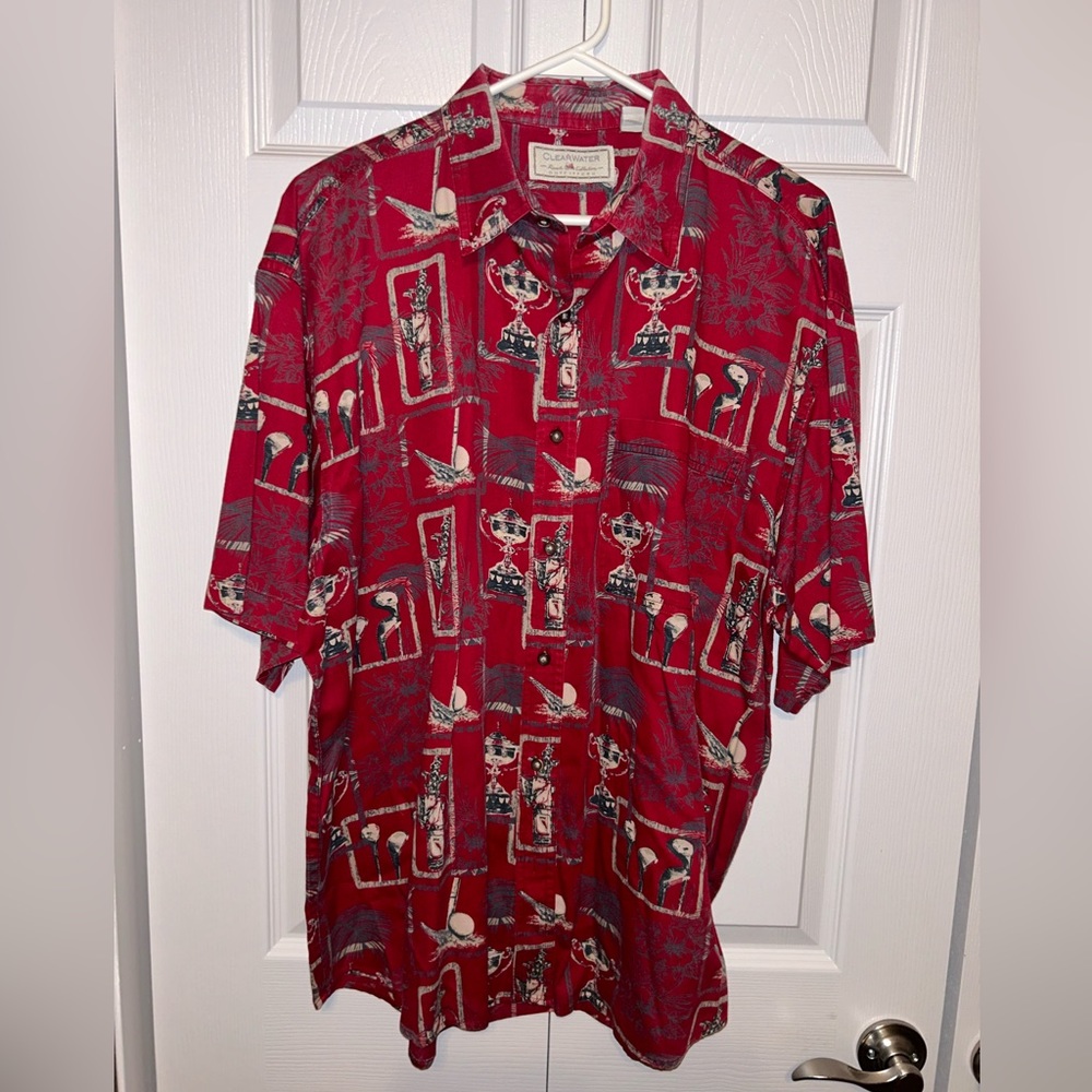 Clearwater Outfitters Men's Shirt XL Button Down Short‎ Sleeve Golf